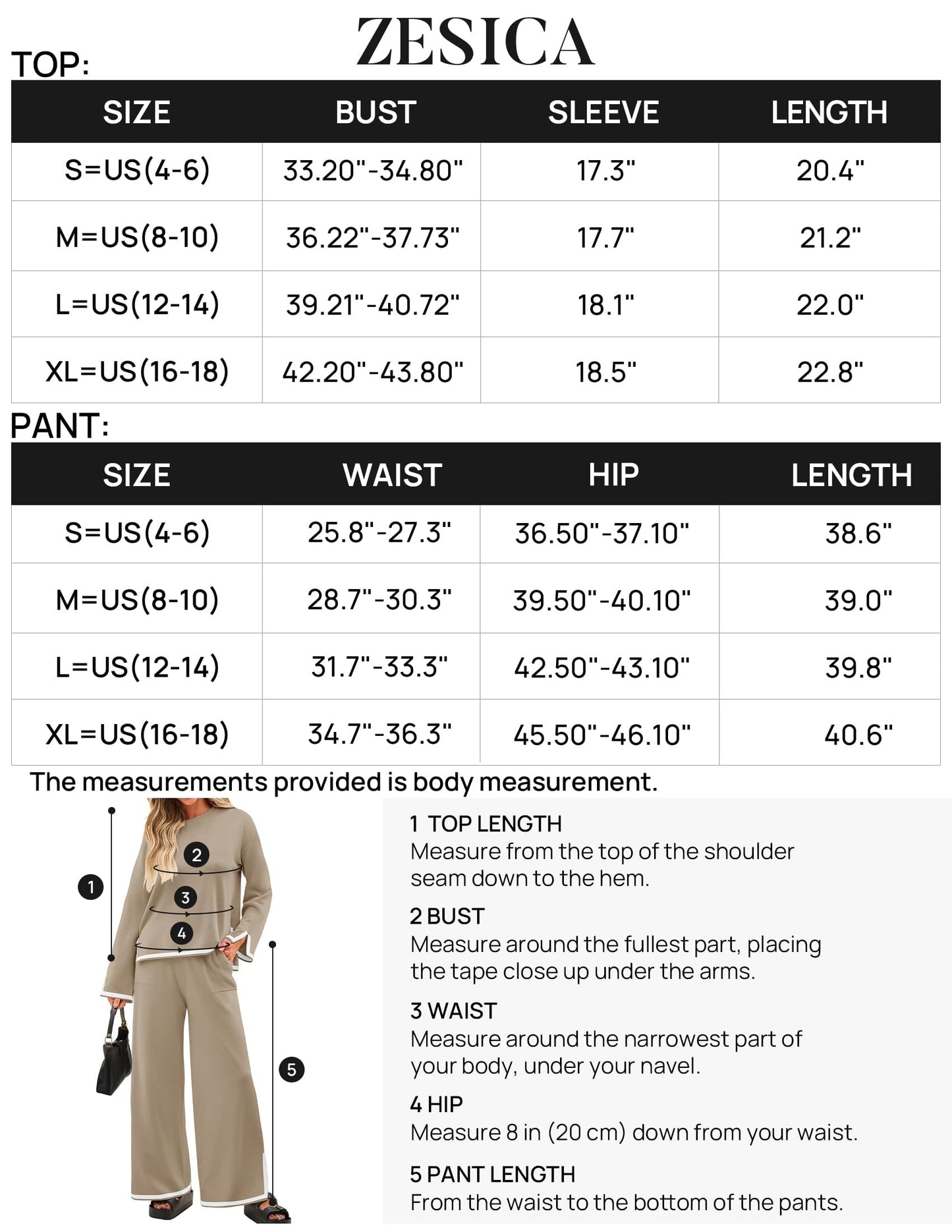 ZESICA Women's 2 Piece Outfits Set 2024 Casual Long Sleeve Knit Pullover Top and Wide Leg Pants Sweatsuit Lounge Sets