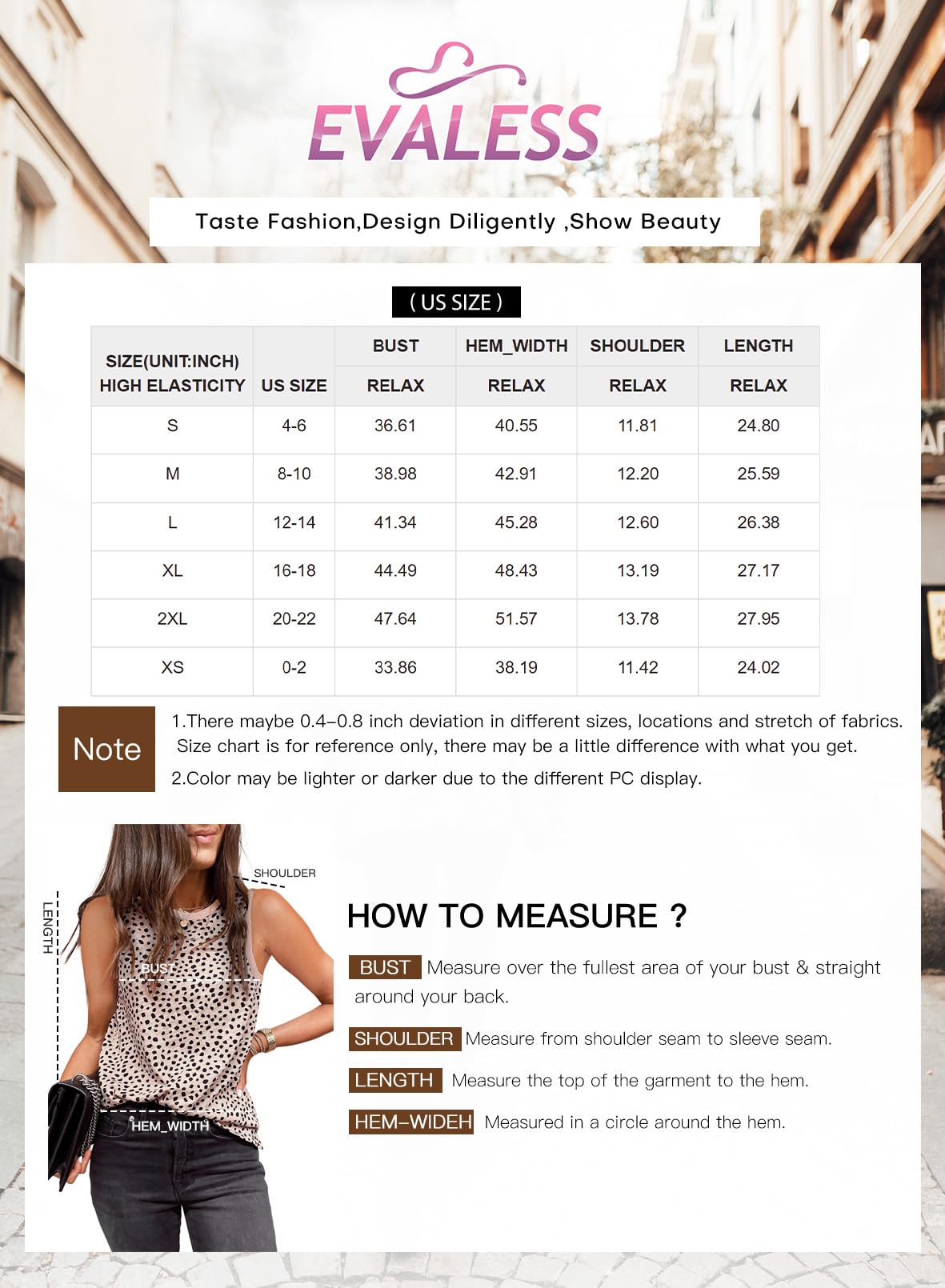 EVALESS Tank Top for Women Fashion Crewneck Sleeveless Clothing Trendy Polka Dots Tops Shirts Loose Fit Basic Tee Tshirts