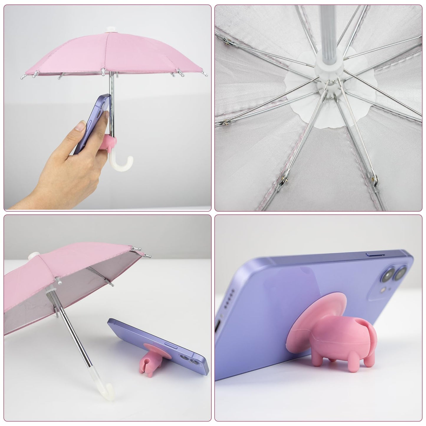 Phone Umbrella for Sun with Suction Cup Stand, Sun Shield with Suction Cup Mount Phone Holder Anti-Refection Block Glare, Creative Outdoor Cell Phone Holder Sun Shade