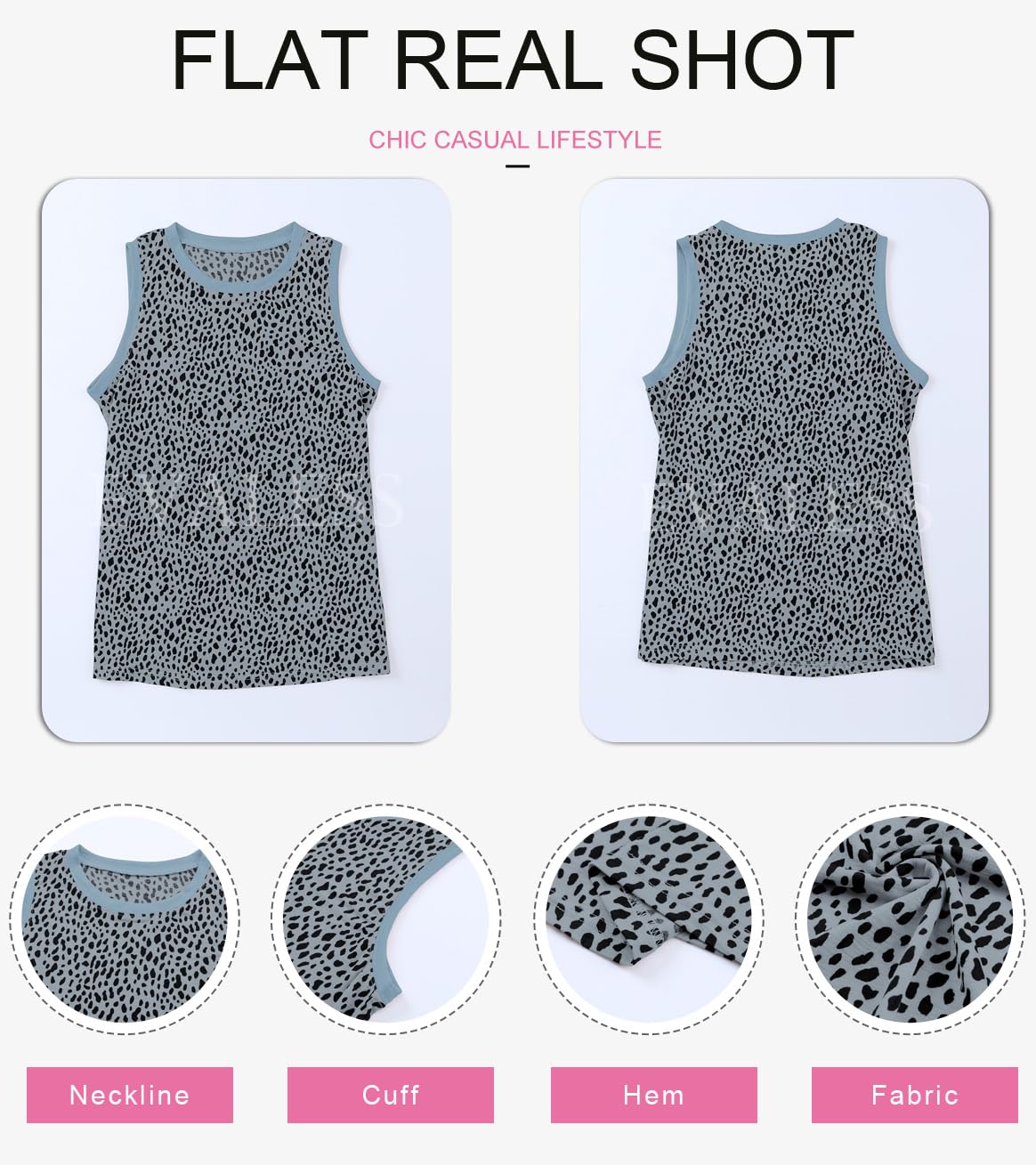 EVALESS Tank Top for Women Fashion Crewneck Sleeveless Clothing Trendy Polka Dots Tops Shirts Loose Fit Basic Tee Tshirts