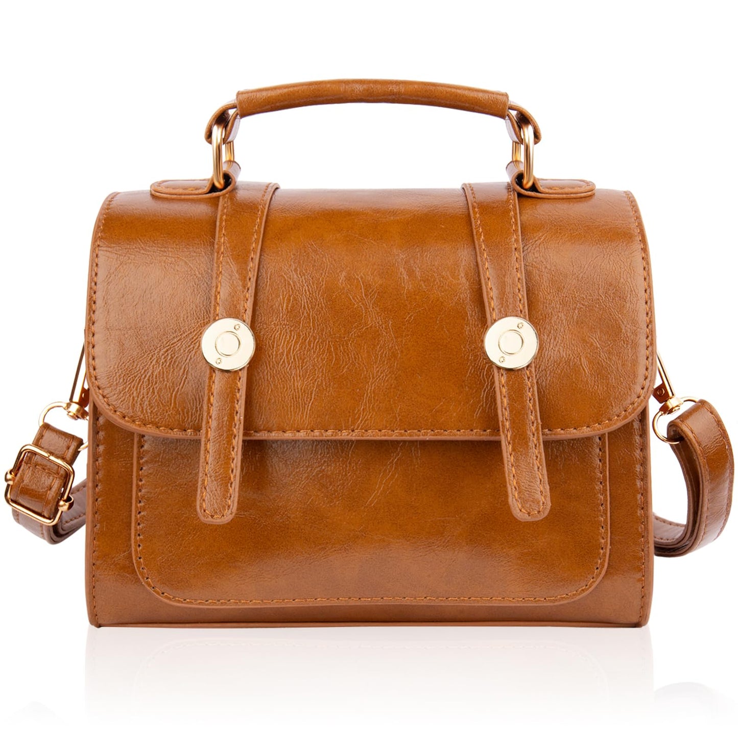 Shoulder Bag for Women, Cute PU Leather Small Purse Handbags, Retro Classic Tote Purses for Women with Removable Strap