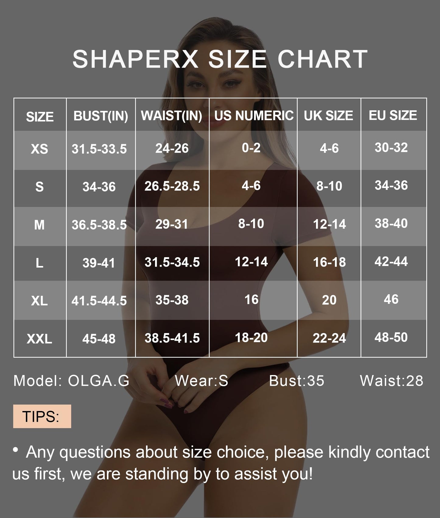 SHAPERX Women's Fit Everybody Bodysuit Soft Crew Neck T-shirt Body Suits with Thong Design