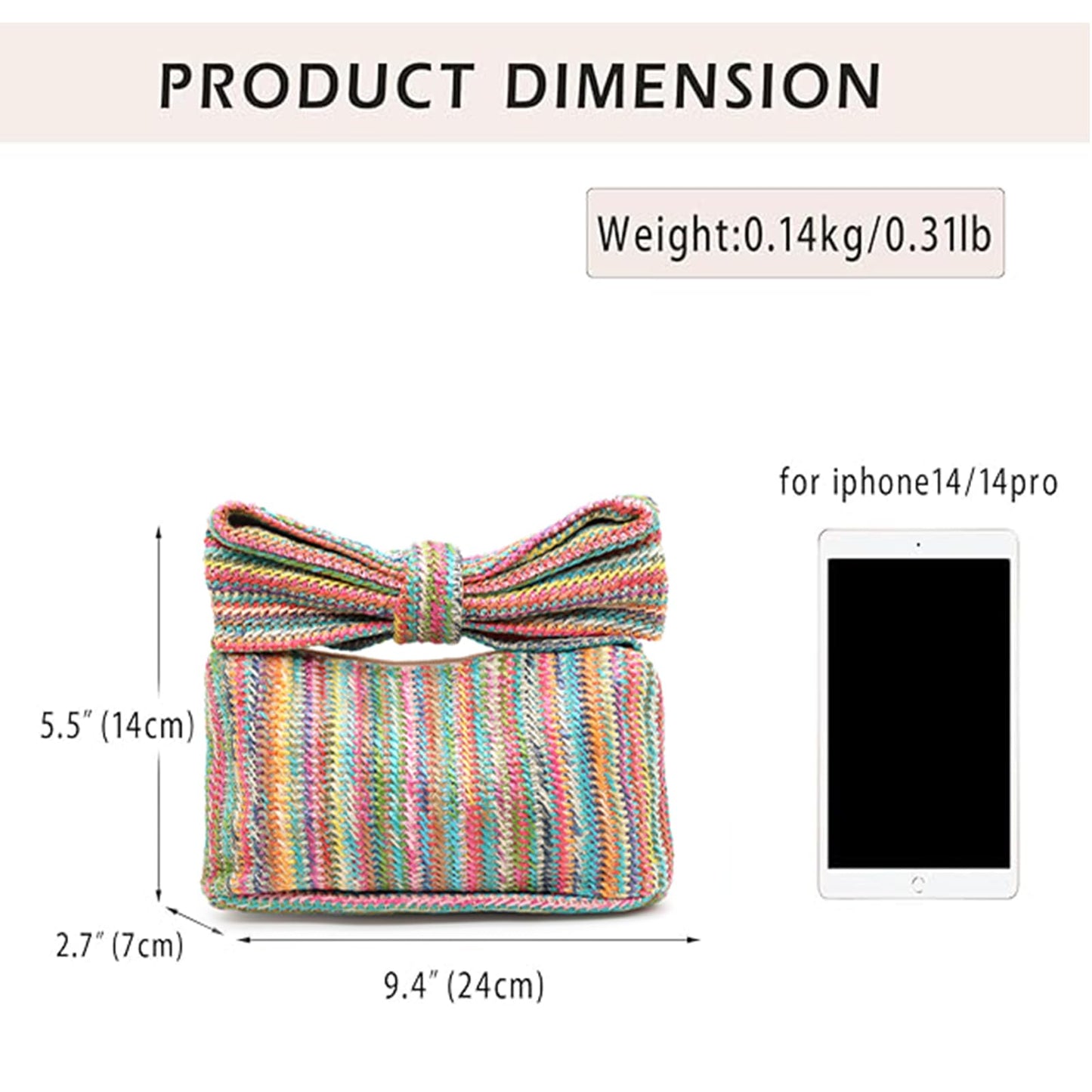 Rattan Clutch Purse for Women,Summer Straw Woven Beach Woven Bag Wicker Raffia Envelope Evening Clutch for Wedding