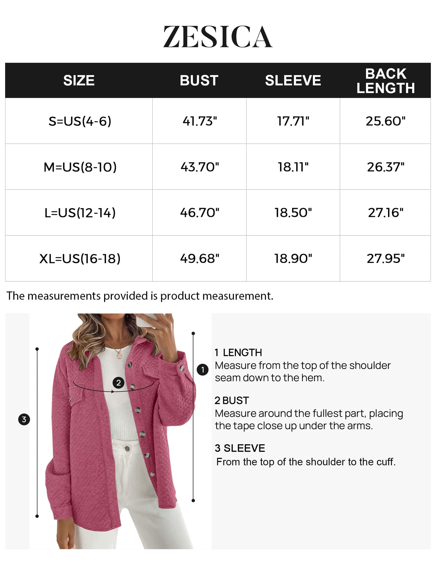 ZESICA Women's Casual Long Sleeve Button Down Loose Lightweight Shacket Shirt Jacket Coat Outerwear with Pockets