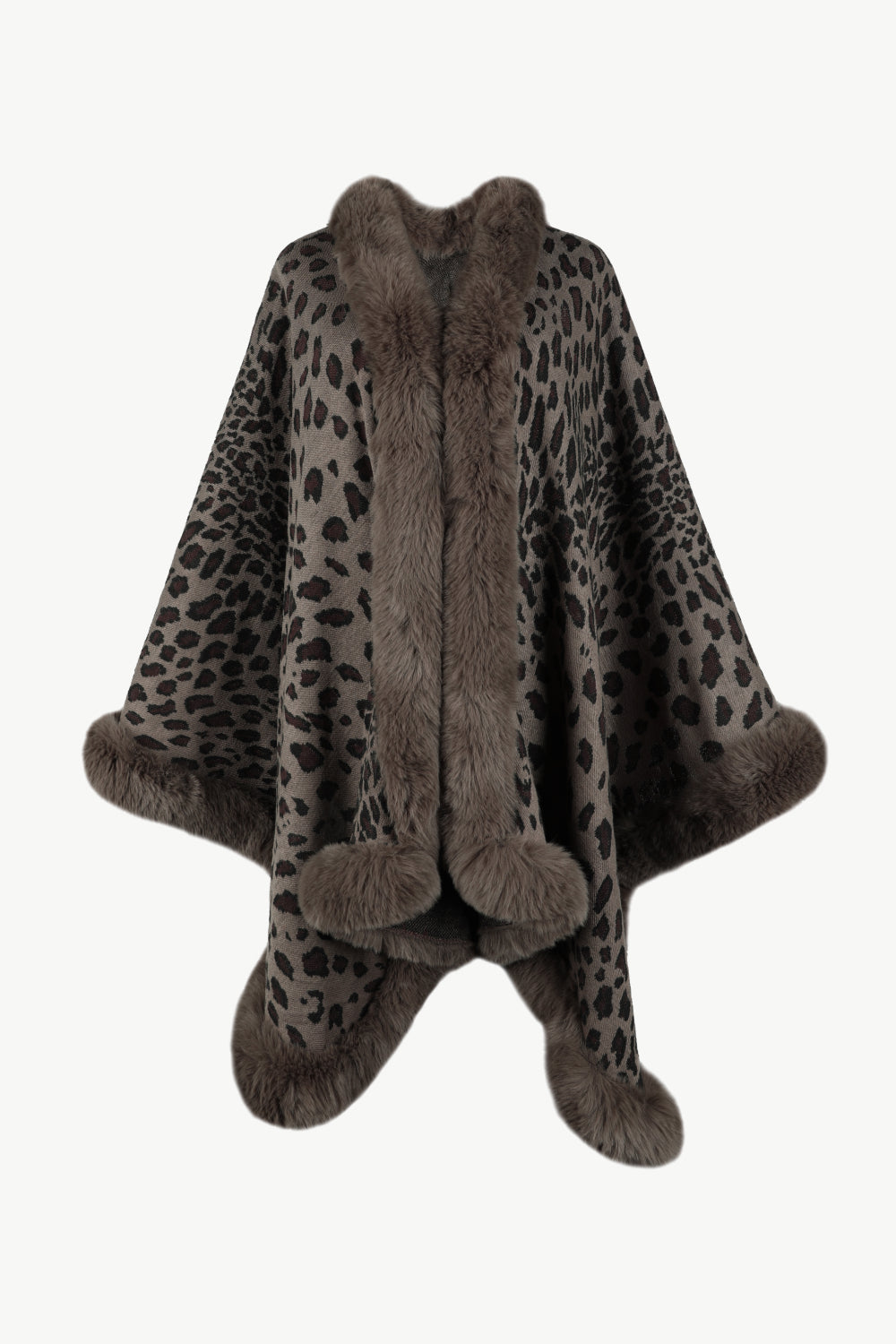 Leopard Open Front Poncho