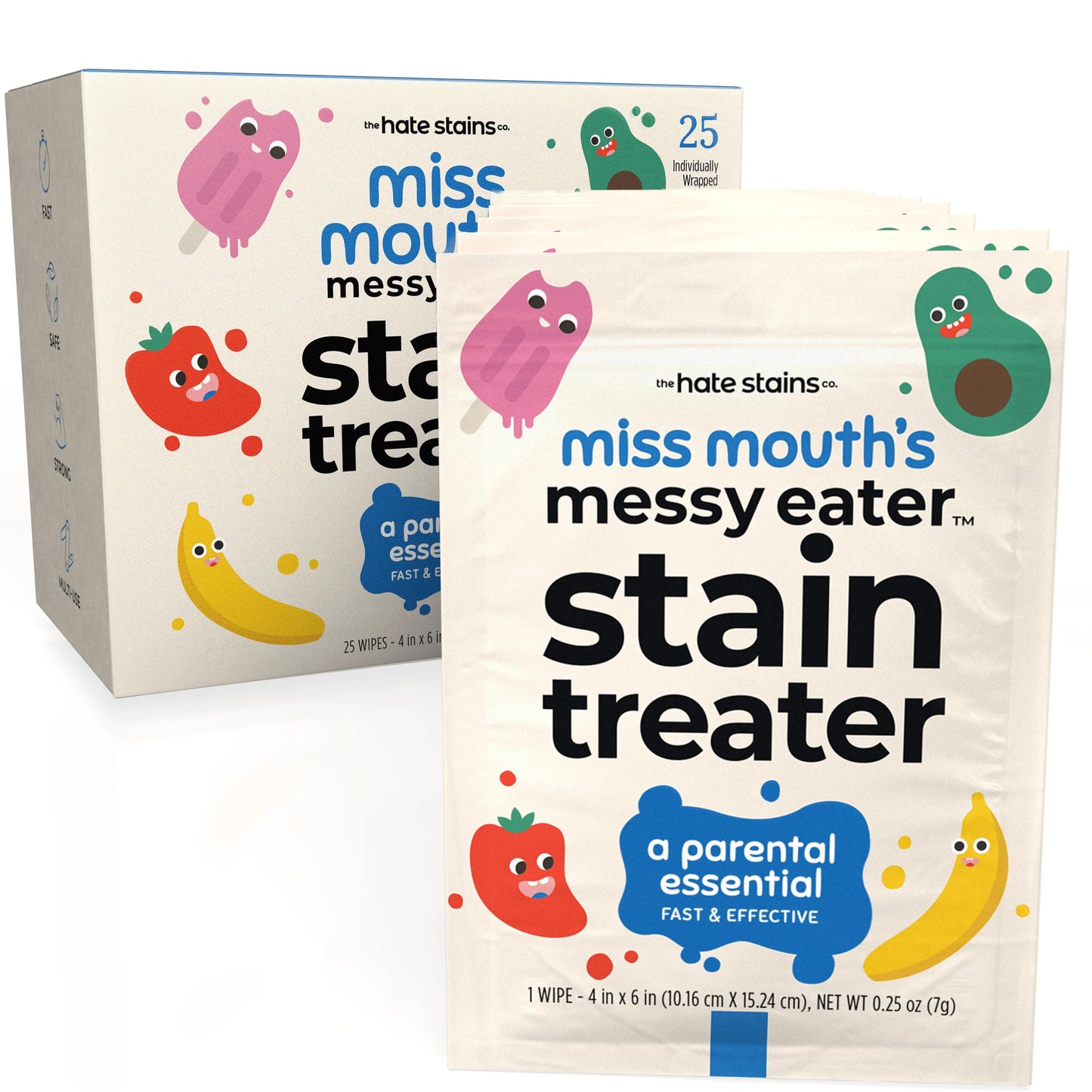 Miss Mouth's Messy Eater Stain Treater Spray - 4oz 2 Pack Stain Remover - Newborn & Baby Essentials - No Dry Cleaning Food, Grease, Coffee Off Laundry, Underwear, Fabric