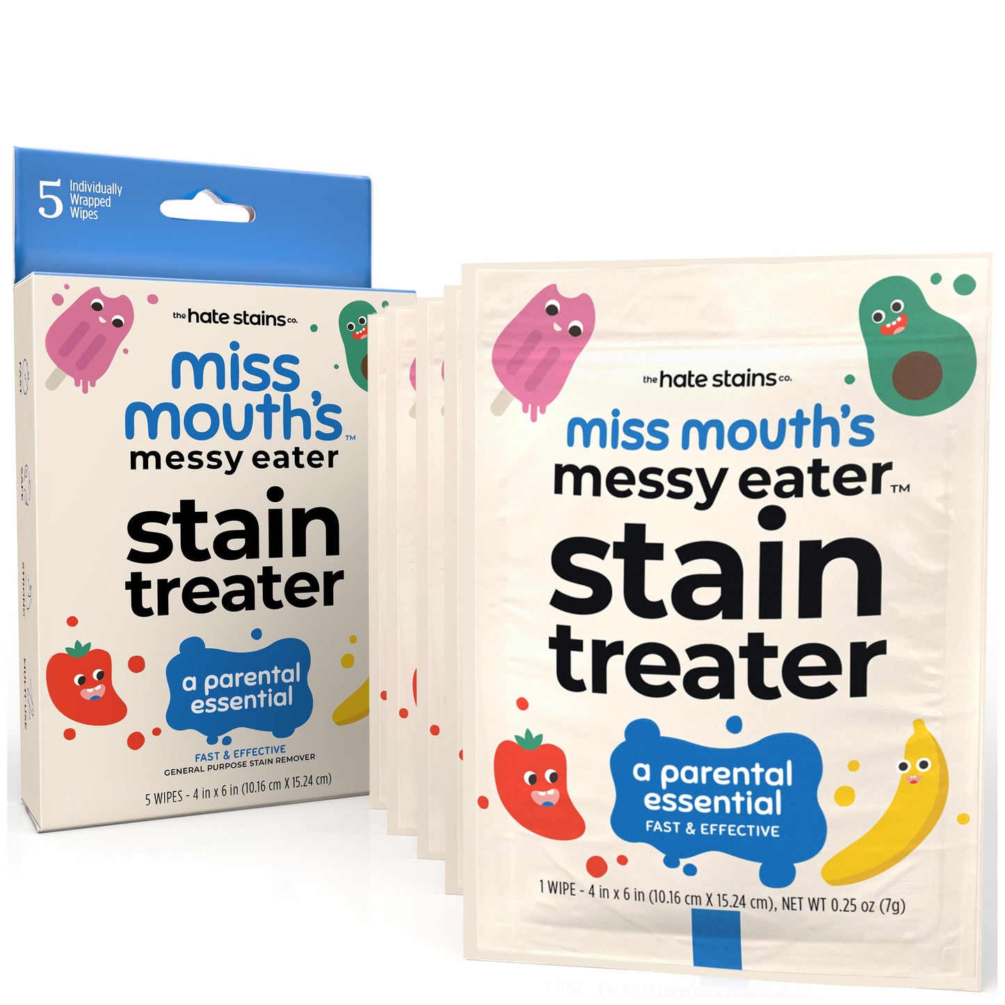 Miss Mouth's Messy Eater Stain Treater Spray - 4oz 2 Pack Stain Remover - Newborn & Baby Essentials - No Dry Cleaning Food, Grease, Coffee Off Laundry, Underwear, Fabric