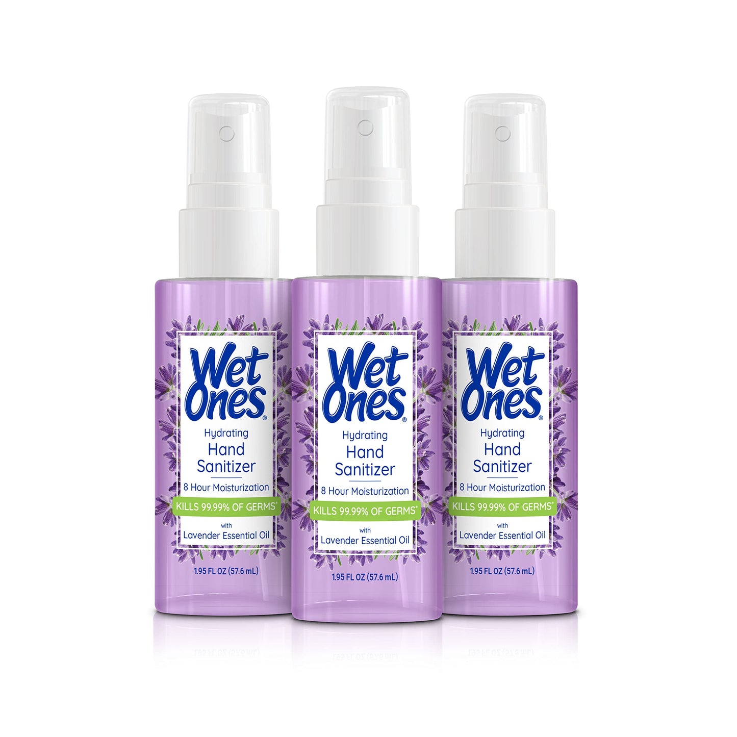 Wet Ones Hydrating Hand Sanitizer Mist | Spray Hand Sanitizer Travel Size, 1.95 oz. | Lavender-Scented Hand Sanitizer Spray (3 Pack)