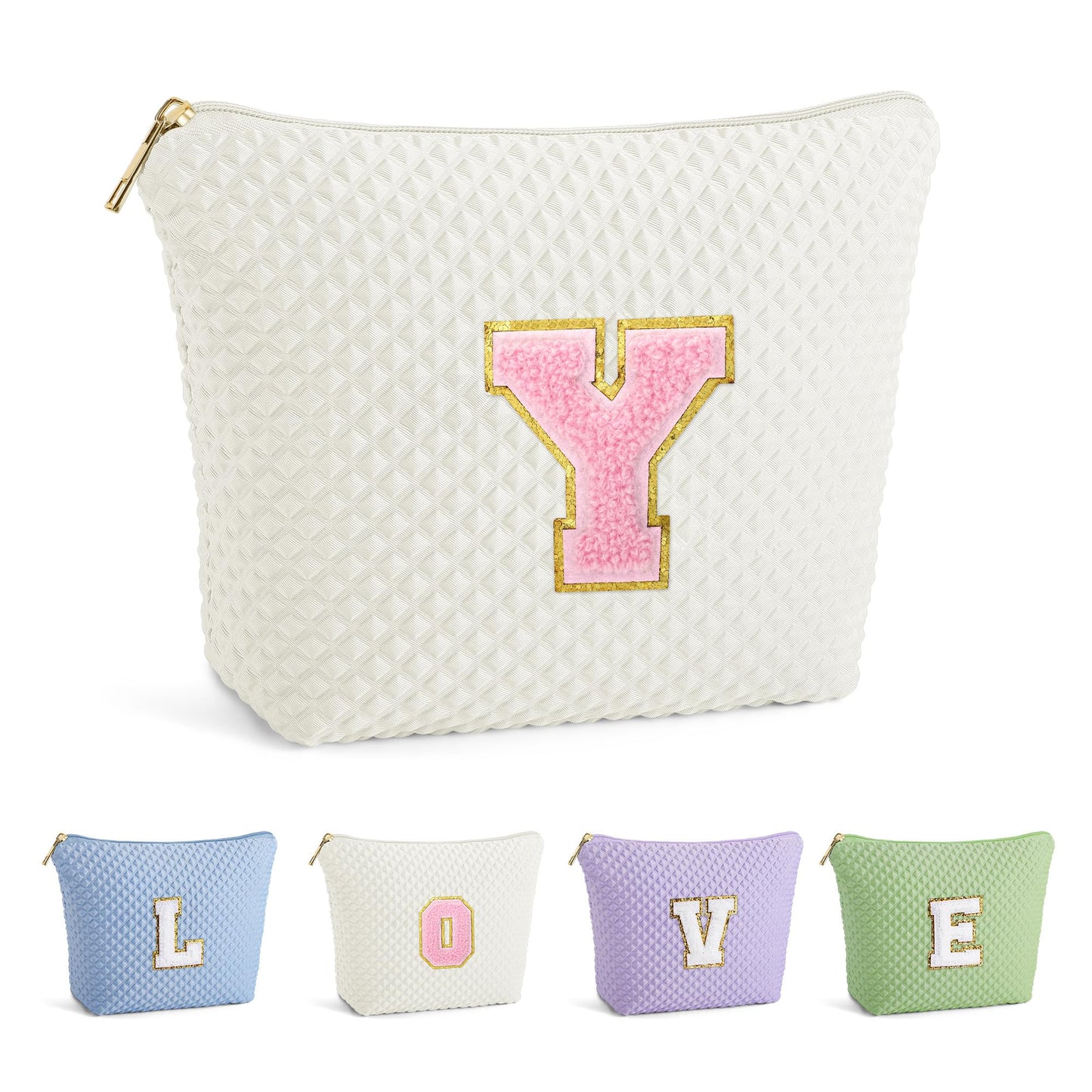 YOOLIFE Birthday Gifts for Women - 20th 30th 40th 50th 60th Birthday Gifts for Women, Happy Birthday Gifts, Personalized Birthday Gifts for Women, Monogram Initial Makeup Bag, Cosmetic Bag for Women S