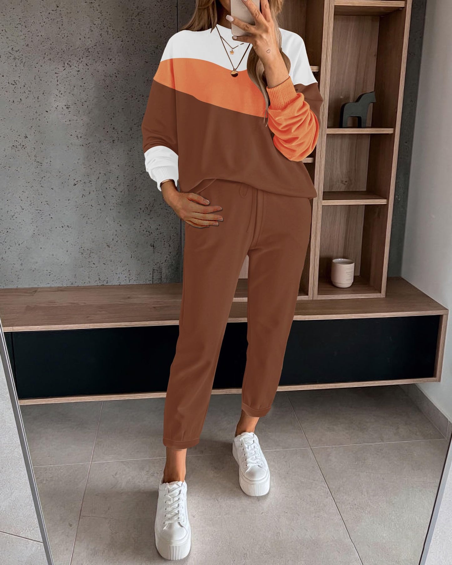 ETCYY NEW Women's Sweater Sets 2 Piece Outfits Lounge Sets with Knit Sweater Tops and Sweatpants