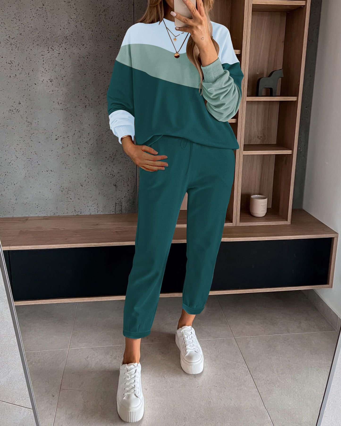 ETCYY NEW Women's Sweater Sets 2 Piece Outfits Lounge Sets with Knit Sweater Tops and Sweatpants