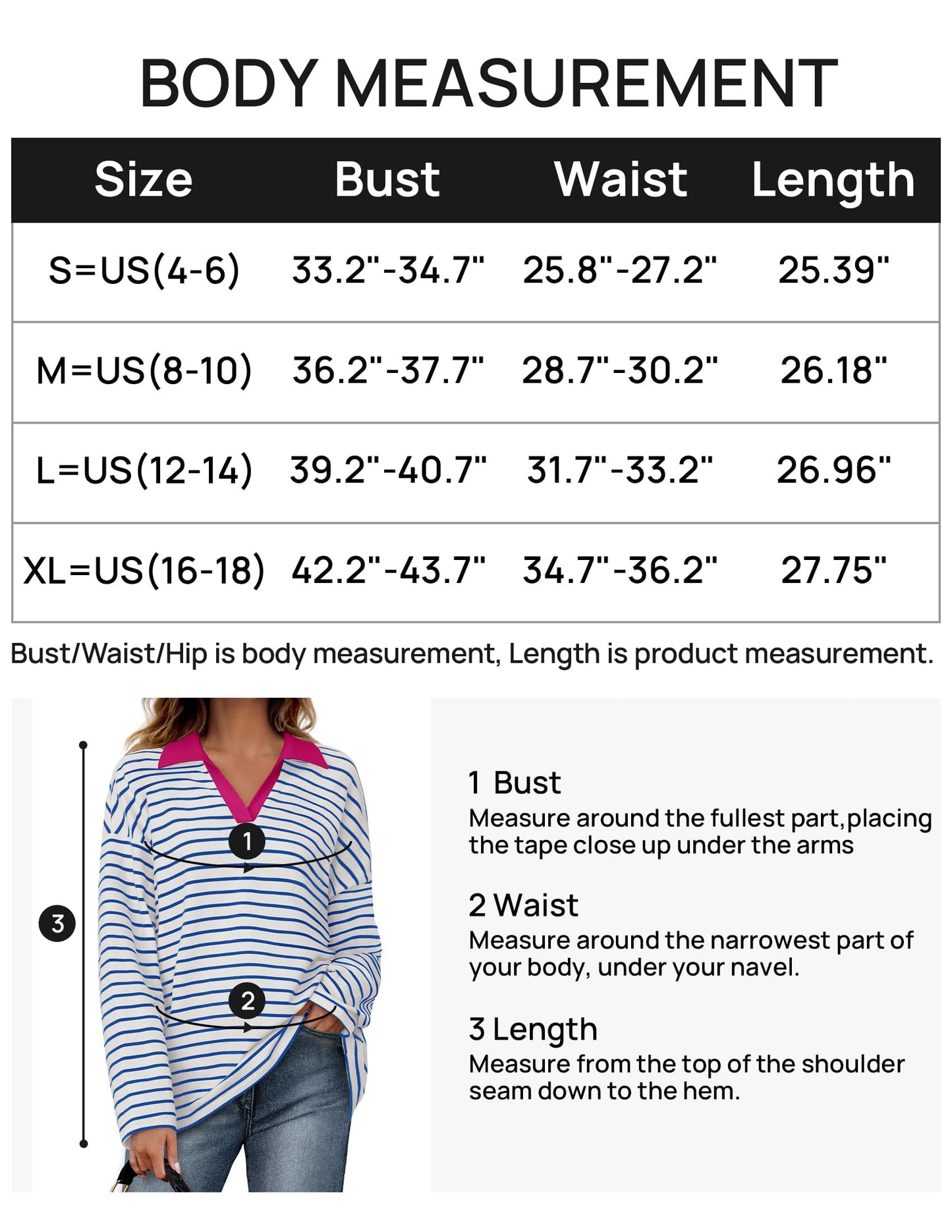 ZESICA Womens Striped Long Sleeve Shirts 2024 Casual V Neck Oversized Sweatshirt Loose Fit Tunic Tops Fall Blouses