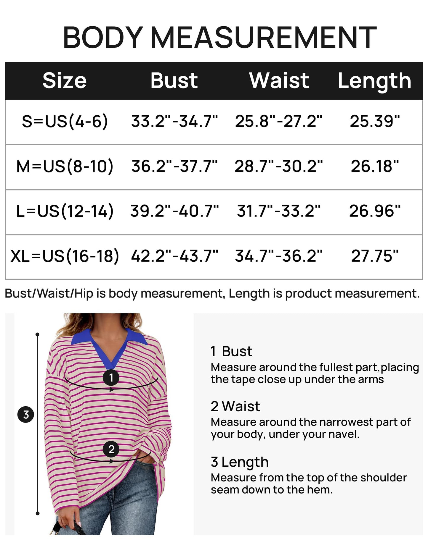 ZESICA Womens Striped Long Sleeve Shirts 2024 Casual V Neck Oversized Sweatshirt Loose Fit Tunic Tops Fall Blouses