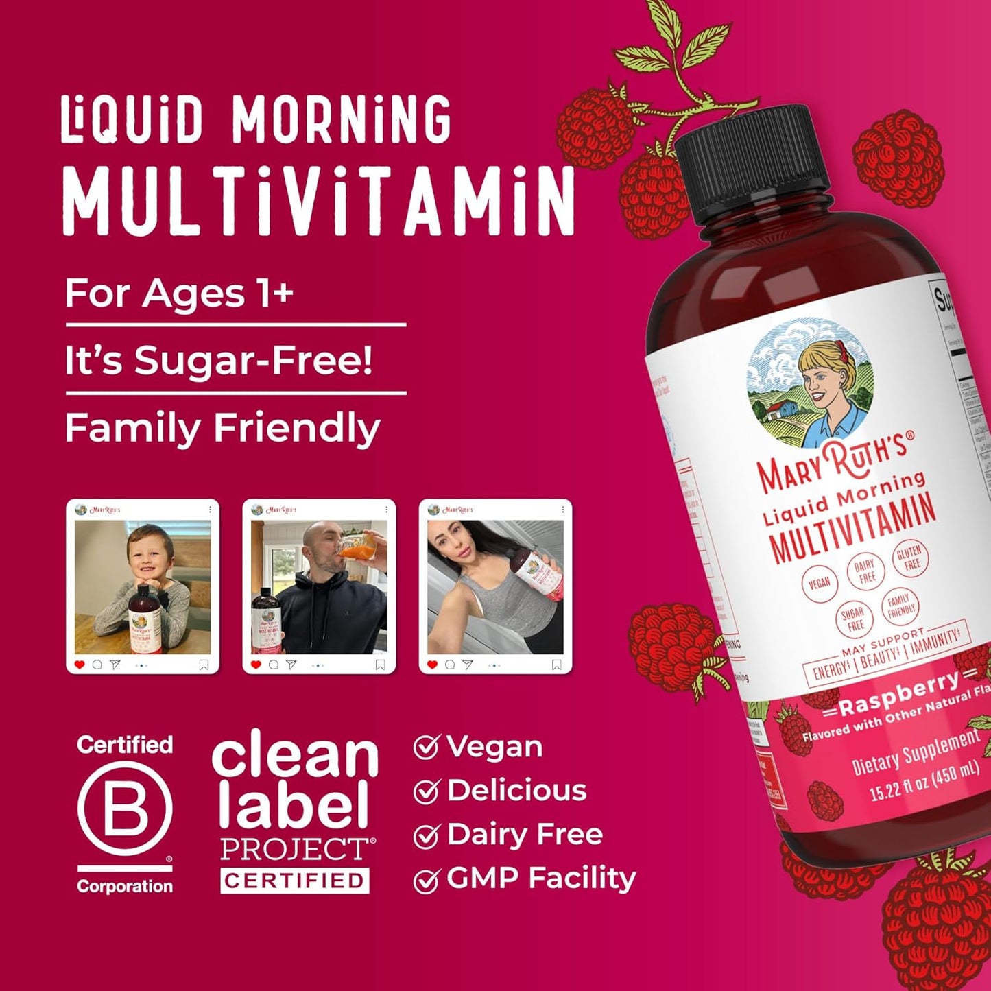 Multivitamin for Women Men & Kids | Vegan, Sugar Free | Womens Multivitamin & Multimineral | Vitamins for Women | Beauty & Energy Women's Multivitamin | Daily Multivitamins | Non-GMO | 32 Fl Oz