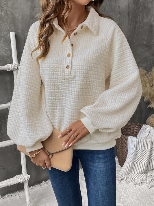 Half Button Long Sleeve Sweatshirt