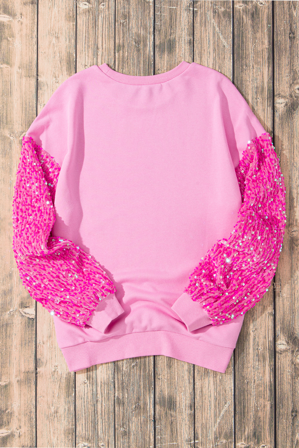 Valentine’s Day Sequin Heart Long Sleeve Sweatshirt