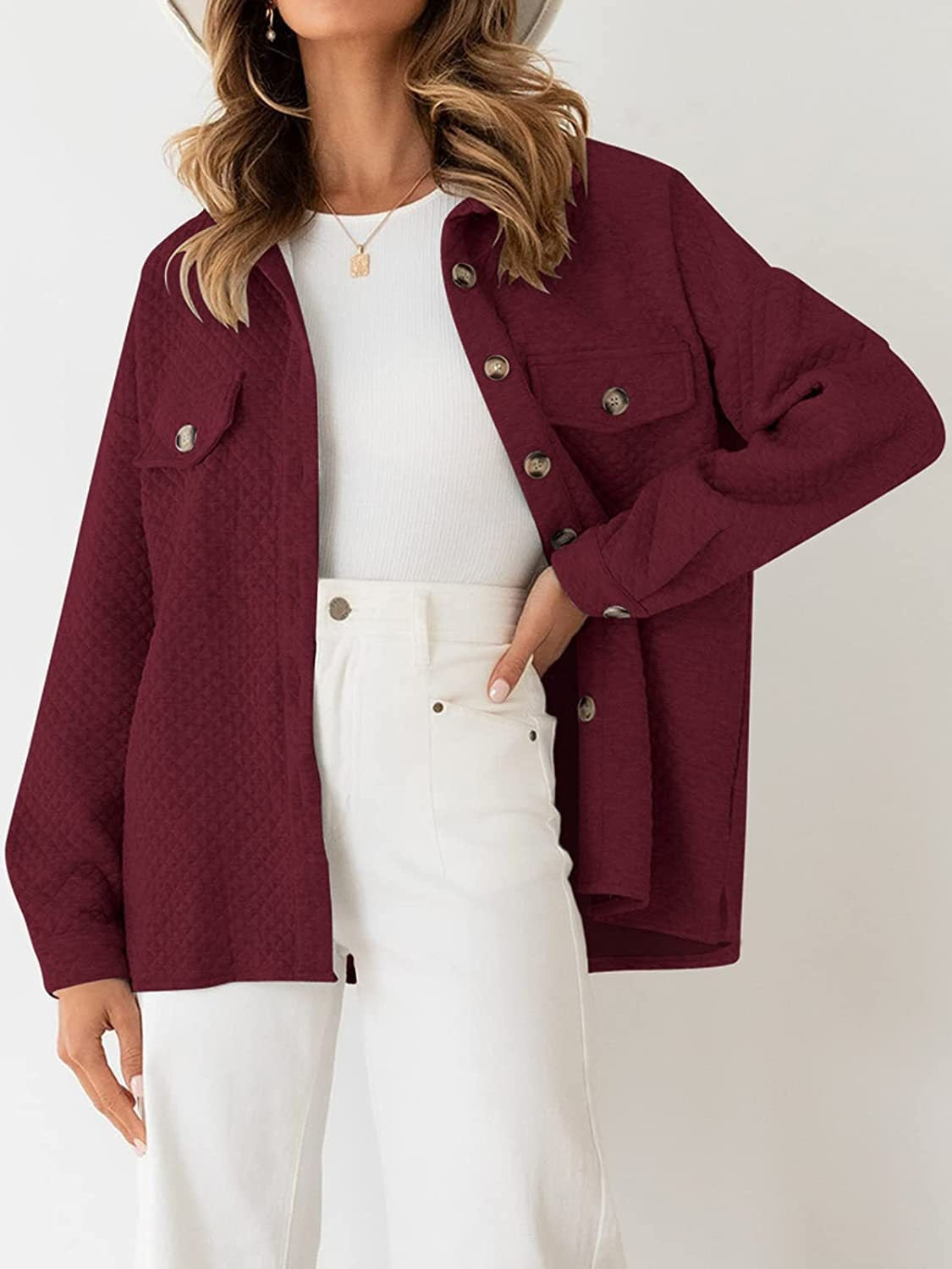 Button Up Dropped Shoulder Jacket